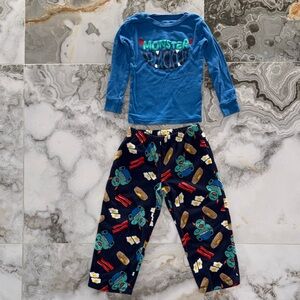 Monster Snacker Blue Kids Pajamas